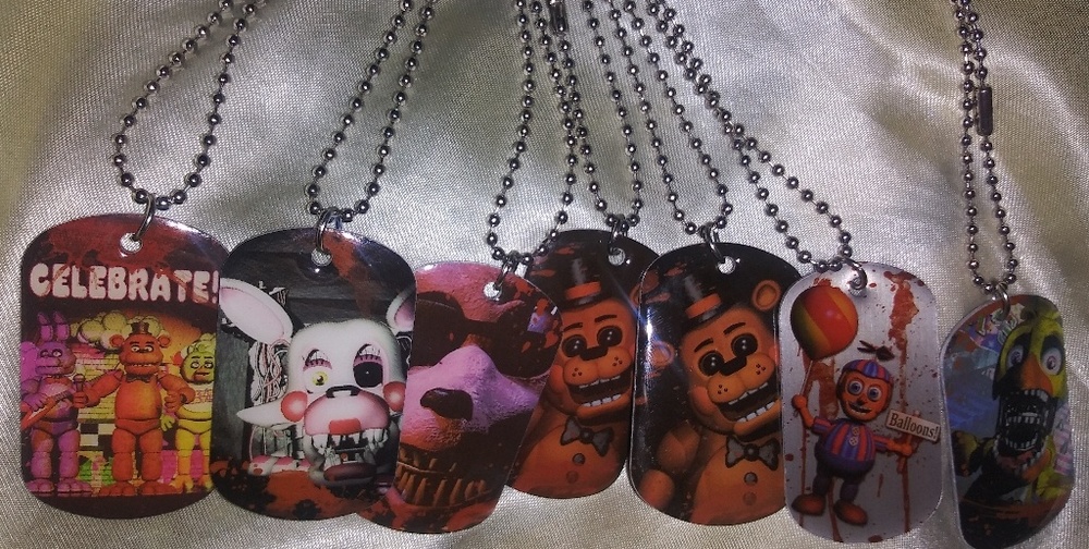 Five Nights at Freddy's dog tag necklaces
